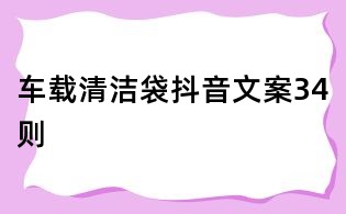 車載清潔袋抖音文案34則
