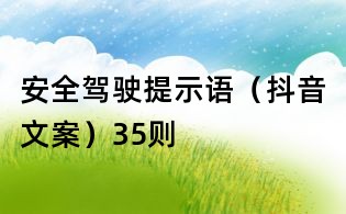 安全駕駛提示語(抖音文案)35則