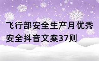 飛行部安全生產(chǎn)月優(yōu)秀安全抖音文案37則