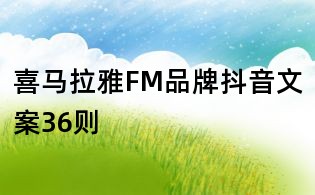 喜馬拉雅FM品牌抖音文案36則