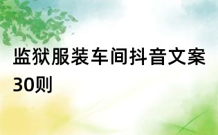 監獄服裝車間抖音文案30則