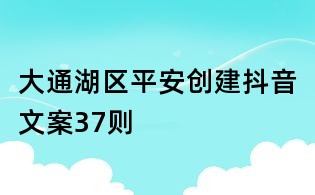 大通湖區(qū)平安創(chuàng)建抖音文案37則