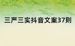 三嚴三實抖音文案37則