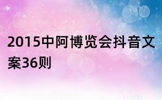 2015中阿博覽會抖音文案36則