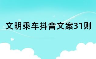 文明乘車抖音文案31則