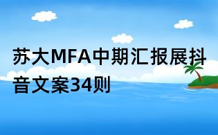 蘇大MFA中期匯報(bào)展抖音文案34則