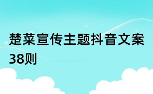 楚菜宣傳主題抖音文案38則