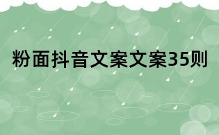 粉面抖音文案文案35則