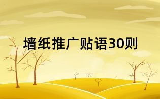 墻紙推廣貼語30則