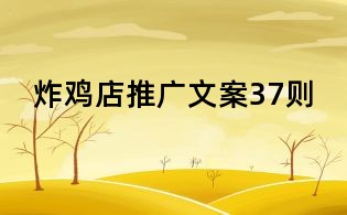 炸雞店推廣文案37則