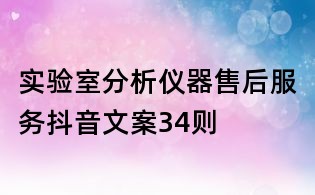 實(shí)驗(yàn)室分析儀器售后服務(wù)抖音文案34則