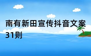 南有新田宣傳抖音文案31則