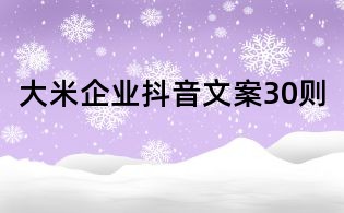 大米企業抖音文案30則