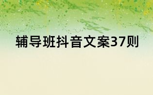 輔導(dǎo)班抖音文案37則