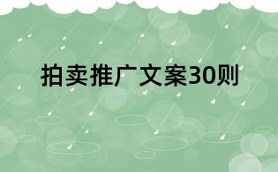 拍賣推廣文案30則