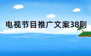 電視節目推廣文案38則