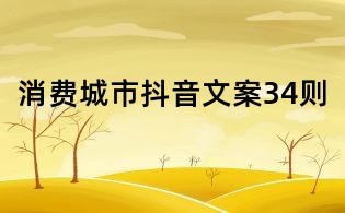 消費城市抖音文案34則