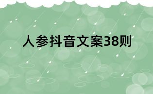 人參抖音文案38則