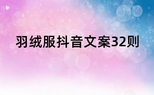 羽絨服抖音文案32則