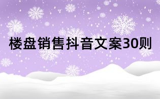 樓盤銷售抖音文案30則