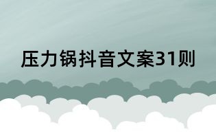 壓力鍋抖音文案31則