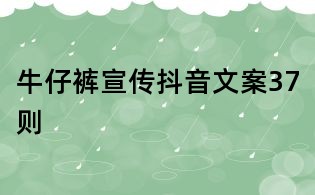 牛仔褲宣傳抖音文案37則