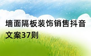 墻面隔板裝飾銷售抖音文案37則