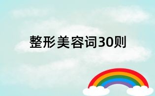 整形美容詞30則