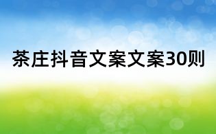 茶莊抖音文案文案30則