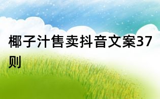 椰子汁售賣(mài)抖音文案37則