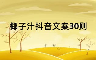 椰子汁抖音文案30則