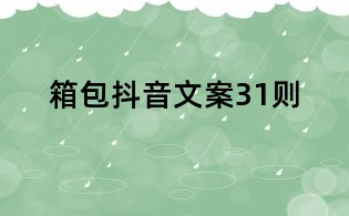箱包抖音文案31則