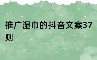 推廣濕巾的抖音文案37則