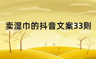 賣濕巾的抖音文案33則