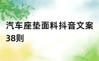 汽車座墊面料抖音文案38則