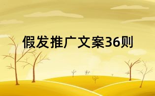 假發(fā)推廣文案36則