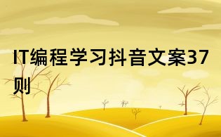 IT編程學習抖音文案37則