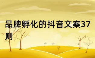 品牌孵化的抖音文案37則