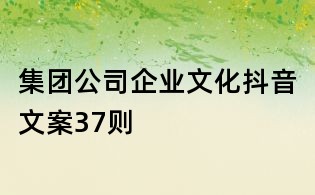 集團公司企業文化抖音文案37則