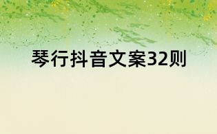 琴行抖音文案32則