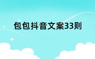 包包抖音文案33則