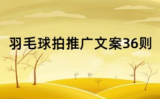 羽毛球拍推廣文案36則
