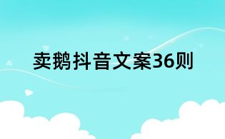 賣鵝抖音文案36則