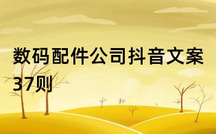 數碼配件公司抖音文案37則