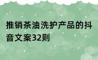 推銷茶油洗護產品的抖音文案32則