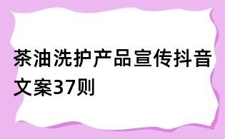 茶油洗護(hù)產(chǎn)品宣傳抖音文案37則