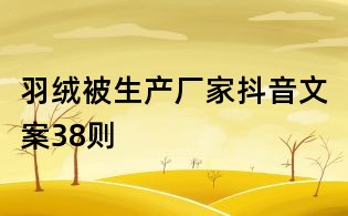 羽絨被生產(chǎn)廠家抖音文案38則