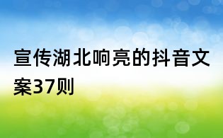 宣傳湖北響亮的抖音文案37則