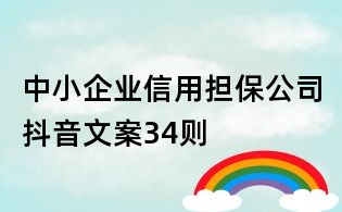 中小企業(yè)信用擔(dān)保公司抖音文案34則