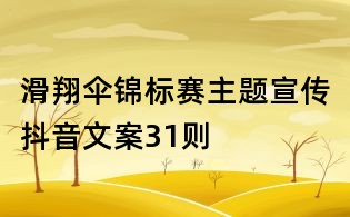 滑翔傘錦標賽主題宣傳抖音文案31則